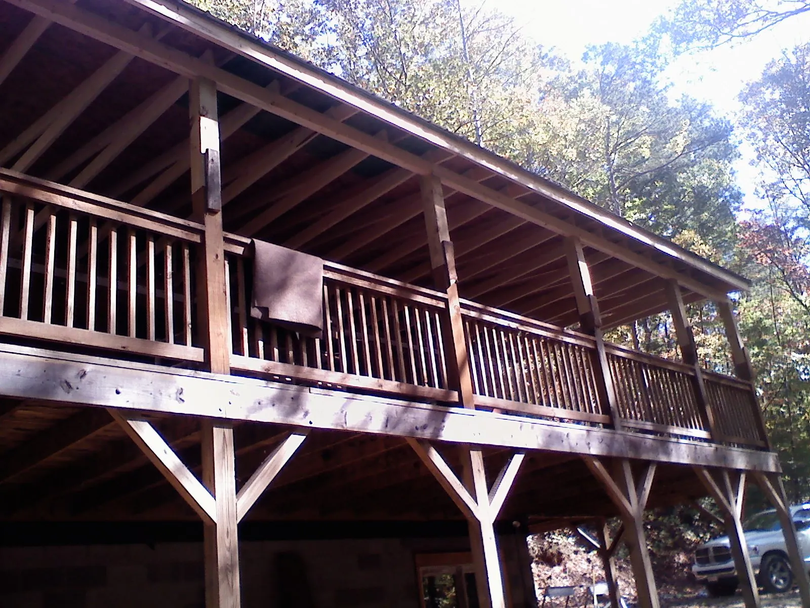 Timber framing under a new elevated porch and deck — Roof Leak Repair in Cashton by Roofing Brothers